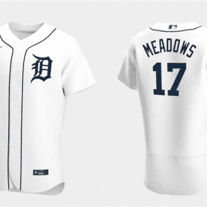 Detroit Tigers #17 Austin Meadows White Flex Base Stitched Jersey