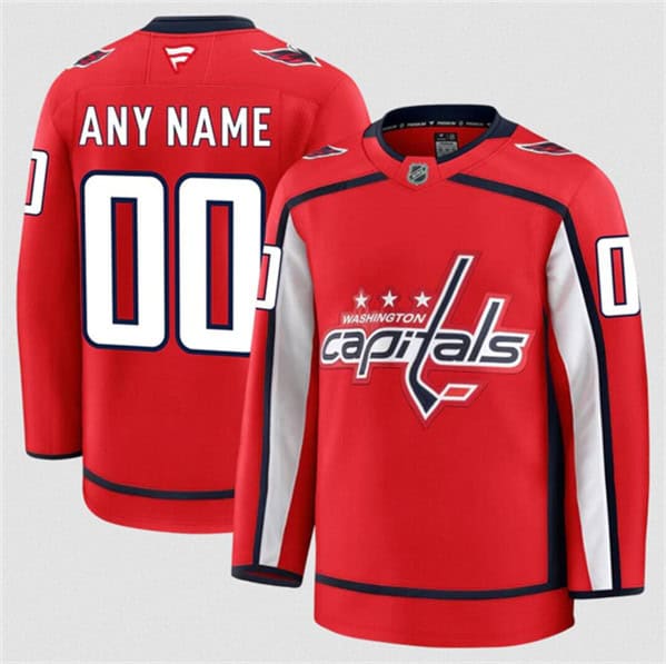 Washington Capitals Custom Red 2024-25 Home Stitched Jersey