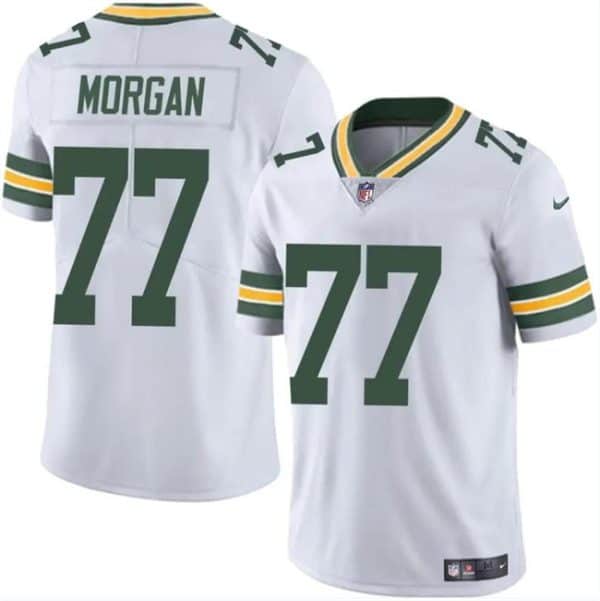 Green Bay Packers #77 Jordan Morgan White 2024 Draft Vapor Limited Stitched Jersey