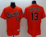 Orioles #13 Manny Machado Orange Flexbase Authentic Collection Stitched Jersey