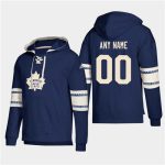 Toronto Maple Leafs Personalized Lace-Up Pullover Hoodie Blue