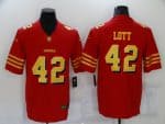 San Francisco 49ers #42 Ronnie Lott Red Gold Vapor Untouchable Limited Stitched Jersey