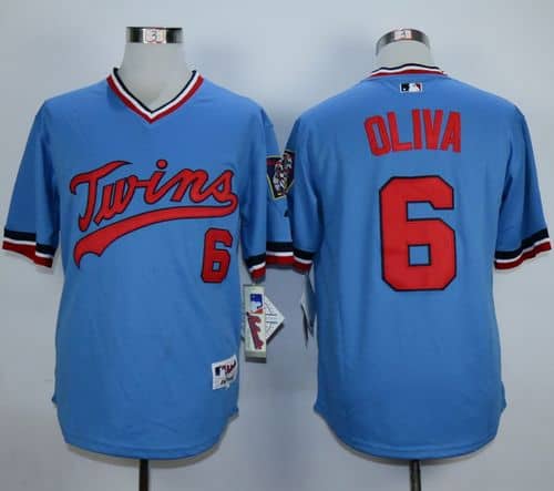 Twins #6 Tony Oliva Light Blue 1984 Turn Back The Clock Stitched Jersey