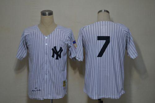 Mitchell And Ness 1951 Yankees #7 Mickey Mantle White Throwback Stitched Jersey
