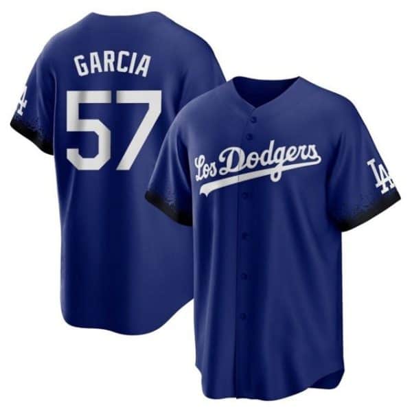 Los Angeles Dodgers #57 Luis Garcia Royal City Connect Cool Base With Patch Stitched Jersey