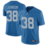 Detroit Lions #38 Ty Johnson Blue Vapor Untouchable Limited Stitched Jersey