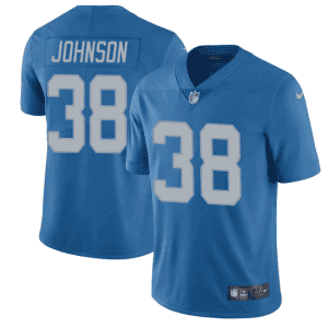 Detroit Lions #38 Ty Johnson Blue Vapor Untouchable Limited Stitched Jersey