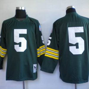 Mitchell Ness Packers #5 Paul Hornung Green Stitched Throwback Jersey