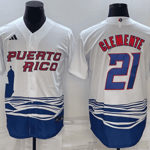 Puerto Rico #21 Roberto Clemente 2023 White World Classic Stitched Jersey
