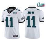 Philadelphia Eagles #11 A.J. Brown White Super Bowl LVII Patch Vapor Untouchable Limited Stitched Jersey