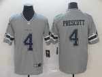 Dallas Cowboys #4 Dak Prescott Gray Inverted Legend Stitched Jersey