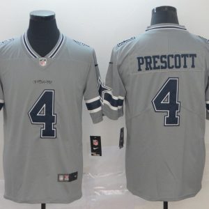 Dallas Cowboys #4 Dak Prescott Gray Inverted Legend Stitched Jersey