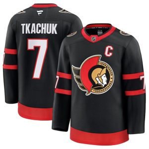 Ottawa Senators #7 Brady Tkachuk Black 2024-25 With C Patch Home Stitched Jersey
