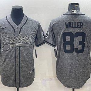 Las Vegas Raiders #83 Darren Waller Gray With Patch Cool Base Stitched Baseball Jersey