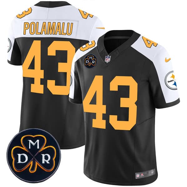 Pittsburgh Steelers #43 Troy Polamalu Black F.U.S.E. DMR Patch Untouchable Limited Stitched Jersey