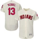 Indians #13 Omar Vizquel Cream Flexbase Authentic Collection Stitched Jersey