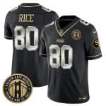 San Francisco 49ers #80 Jerry Rice Black F.U.S.E. Golden Gate Bridge Patch Vapor Limited Stitched Jersey