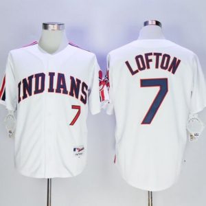 Indians #7 Kenny Lofton White 1978 Turn Back The Clock Stitched Jersey