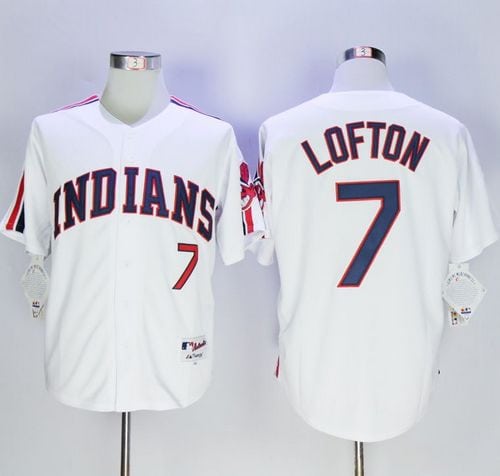 Indians #7 Kenny Lofton White 1978 Turn Back The Clock Stitched Jersey