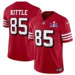 San Francisco 49ers #85 George Kittle Red 2023 F.U.S.E. NFC West Champions Patch Alternate Stitched Jersey