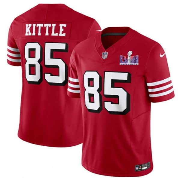 San Francisco 49ers #85 George Kittle Red 2023 F.U.S.E. NFC West Champions Patch Alternate Stitched Jersey
