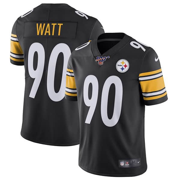 Pittsburgh Steelers 100th #90 T. J. Watt Black Stitched Vapor Untouchable Limited Jersey