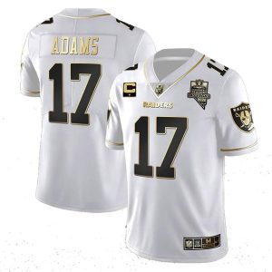 Las Vegas Raiders #17 Davante Adams White With C Patch Stitched Jersey