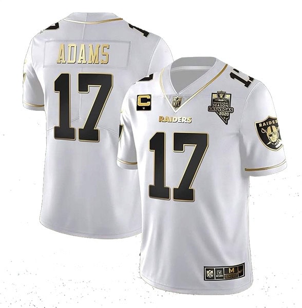 Las Vegas Raiders #17 Davante Adams White With C Patch Stitched Jersey