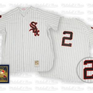 Mitchell And Ness White Sox #2 Nellie Fox Stitched White Throwback Jersey