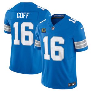 Detroit Lions #16 Jared Goff Blue 2024 F.U.S.E. With 4-Star C Patch Vapor Limited Stitched Jersey