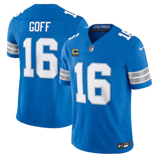 Detroit Lions #16 Jared Goff Blue 2024 F.U.S.E. With 4-Star C Patch Vapor Limited Stitched Jersey