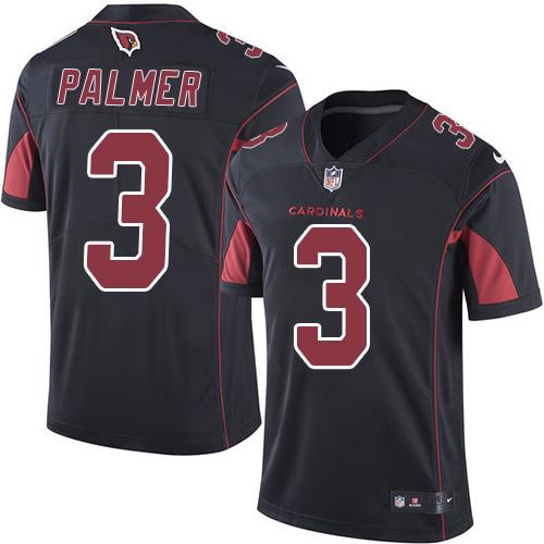 Cardinals #3 Carson Palmer Black Stitched Limited Rush Nike Jersey
