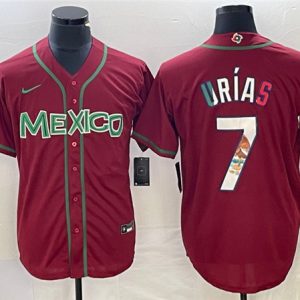 Mexico #7 Julio Ur¨ªas Red 2023 World Classic Stitched Jersey