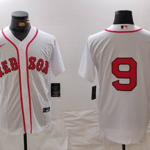 Boston Red Sox #9 Ted Williams White Stitched Jersey