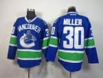 Canucks #30 Ryan Miller Blue Stitched Jersey