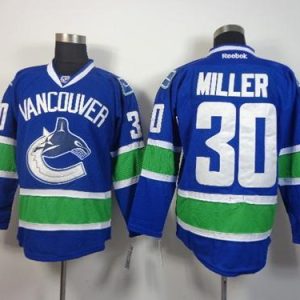 Canucks #30 Ryan Miller Blue Stitched Jersey