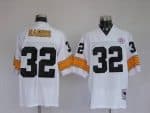 Mitchell Ness Steelers #32 Franco Harris White Stitched Throwback Jersey