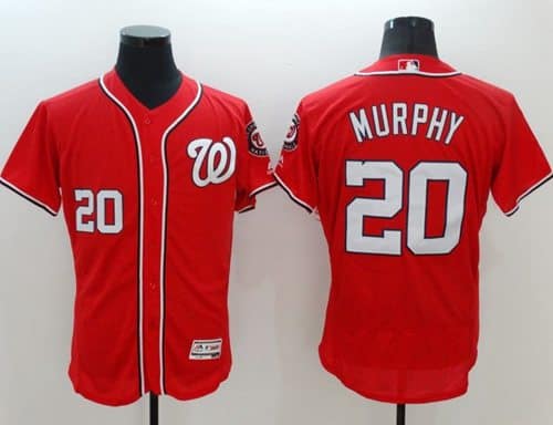 Nationals #20 Daniel Murphy Red Flexbase Authentic Collection Stitched Jersey