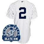 Yankees #2 Derek Jeter White With DJ-3K Patch Stitched Jersey