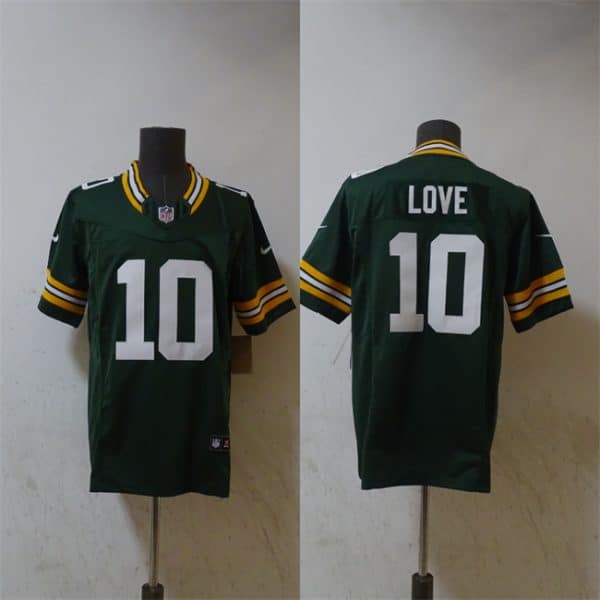 Green Bay Packers #10 Jordan Love Green Vapor 2024 F.U.S.E. Limited Stitched Jersey