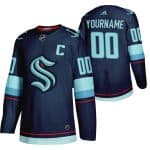 Seattle Kraken Primary Logo Custom Navy NHL Stitched Jersey