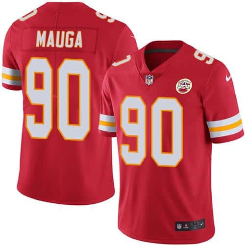 Chiefs #90 Josh Mauga Red Stitched Limited Rush Nike Jersey