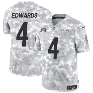 Los Angeles Chargers #4 Gus Edwards Arctic Camo 2024 F.U.S.E. Salute To Service Limited Stitched Jersey