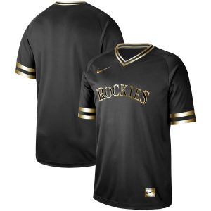 Colorado Rockies Black Gold Stitched Jersey