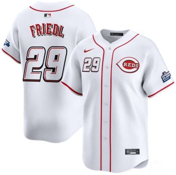 Cincinnati Reds #29 TJ Friedl White 2025 Speedway Classic Home Limited Stitched Jersey
