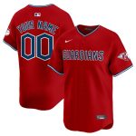 Cleveland Guardians Custom Red Alternate Limited Stitched Jersey