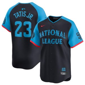 National League #23 Fernando Tatis Jr. Navy 2024 All-Star Limited Stitched Jersey