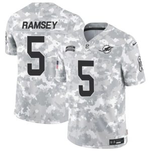 Miami Dolphins #5 Jalen Ramsey Arctic Camo 2024 F.U.S.E. Salute To Service Limited Stitched Jersey