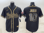 New England Patriots #10 Mac Jones Black Gold With Patch Cool Base Stitched Baseball Jersey