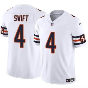 Chicago Bears #4 D¡¯Andre Swift White 2023 F.U.S.E. Vapor Stitched Jersey
